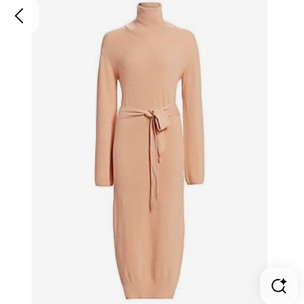 Nanushka Long Sleeve Cashmere-Blend Dress in Tan XS